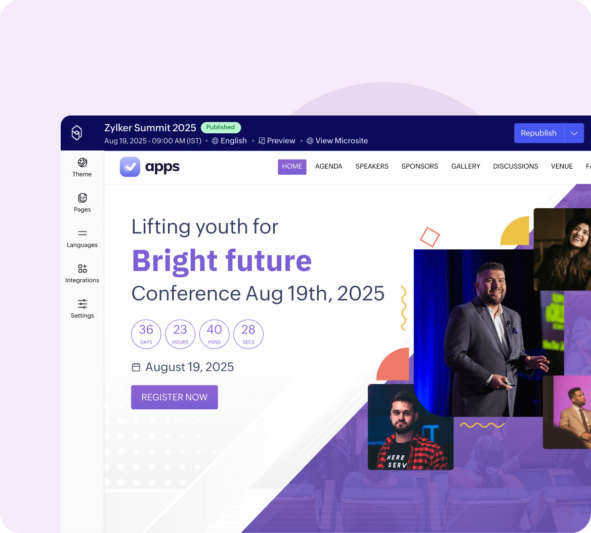 Event website builder