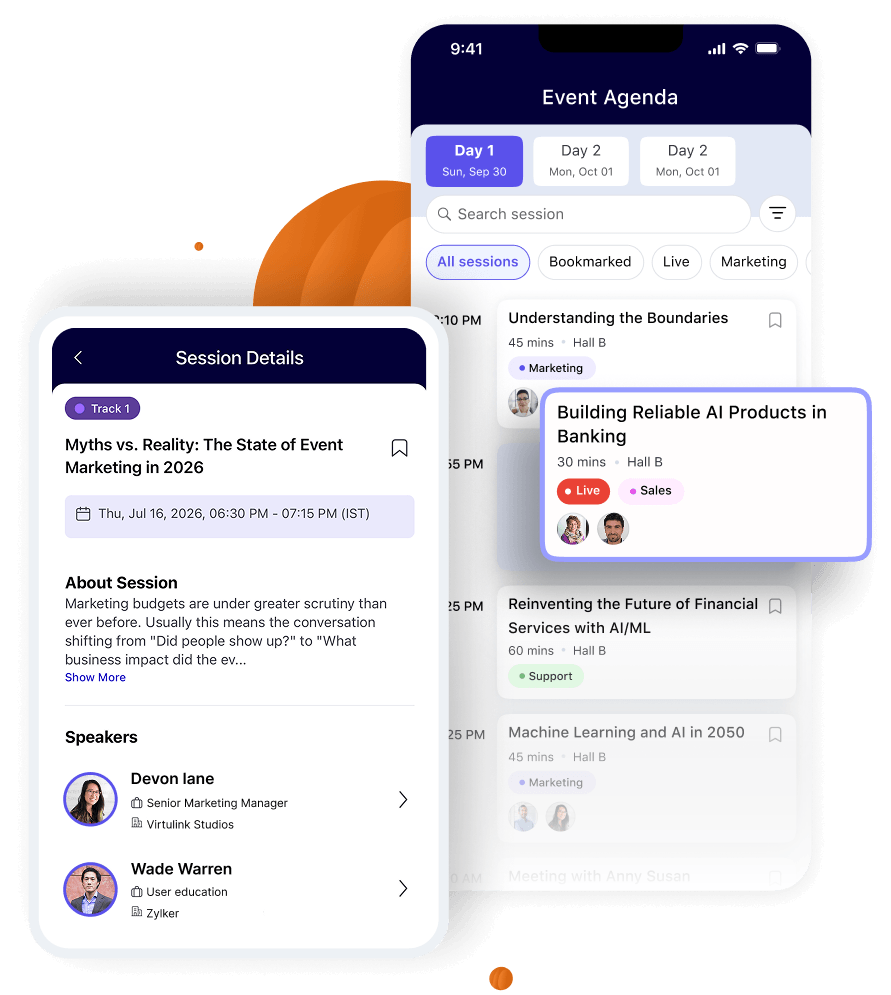 Attendees plan their event day using mobile app