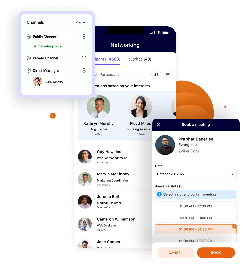 Attendee mobile app networking