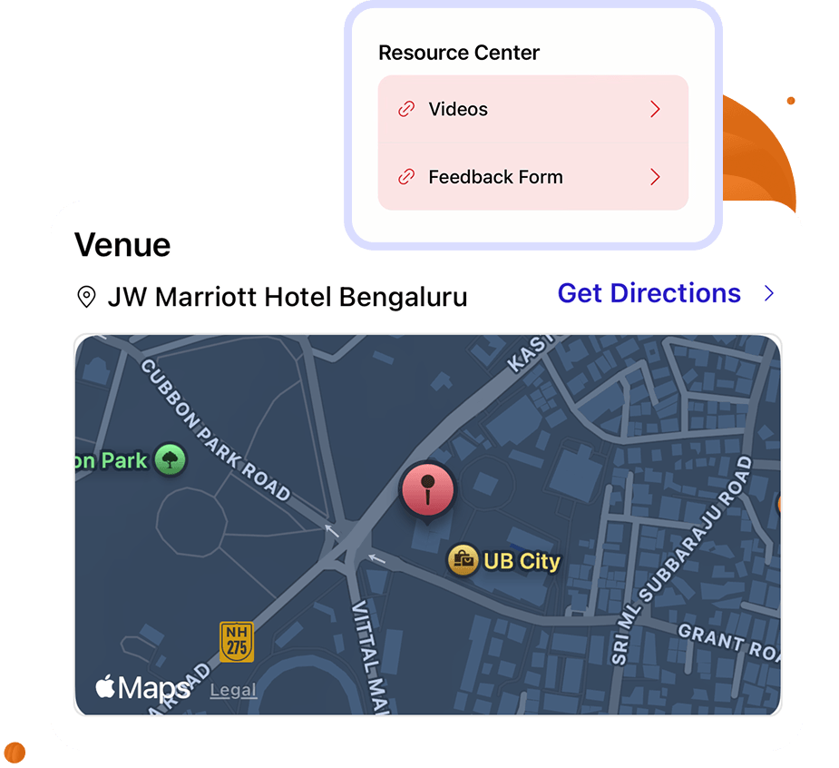 Event details on attendee app