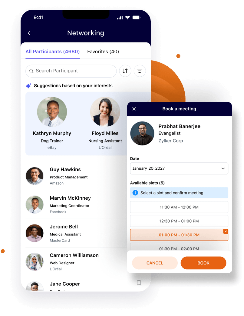Attendee networking using app