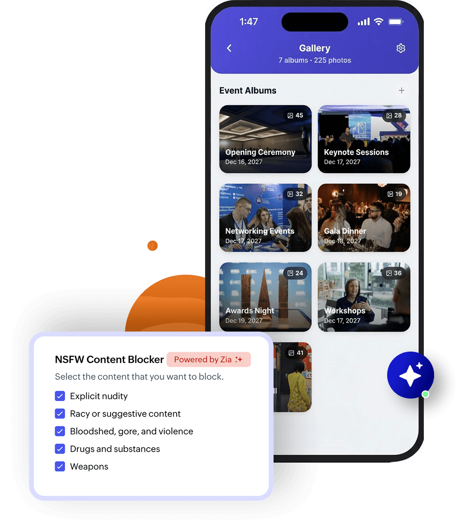 Event gallery in Organizer app