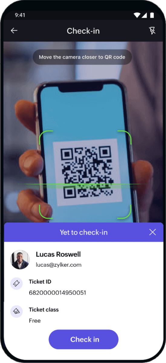 Event app for organizers for easy event check in process
