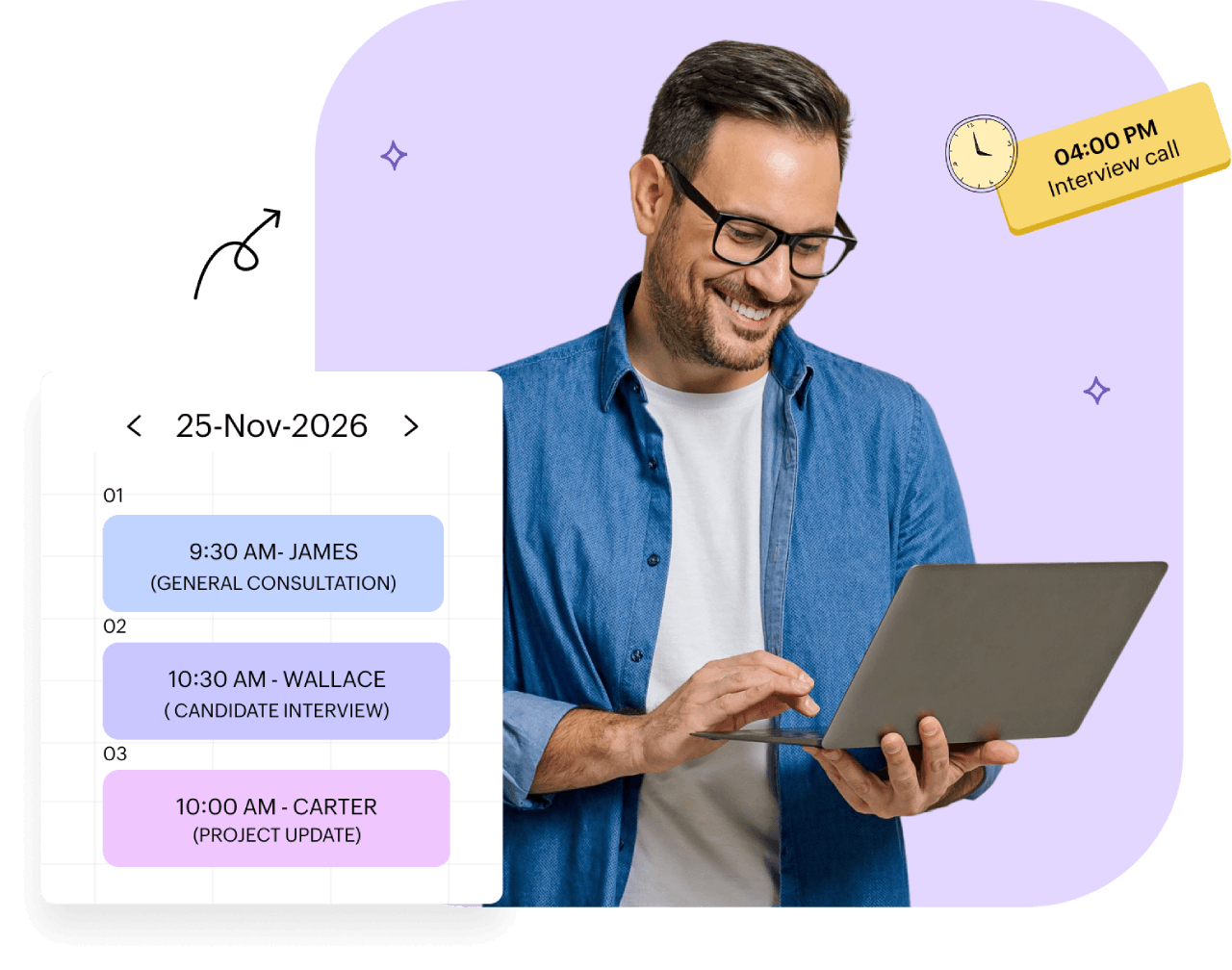 Professional planning her agenda with Zoho Bookings