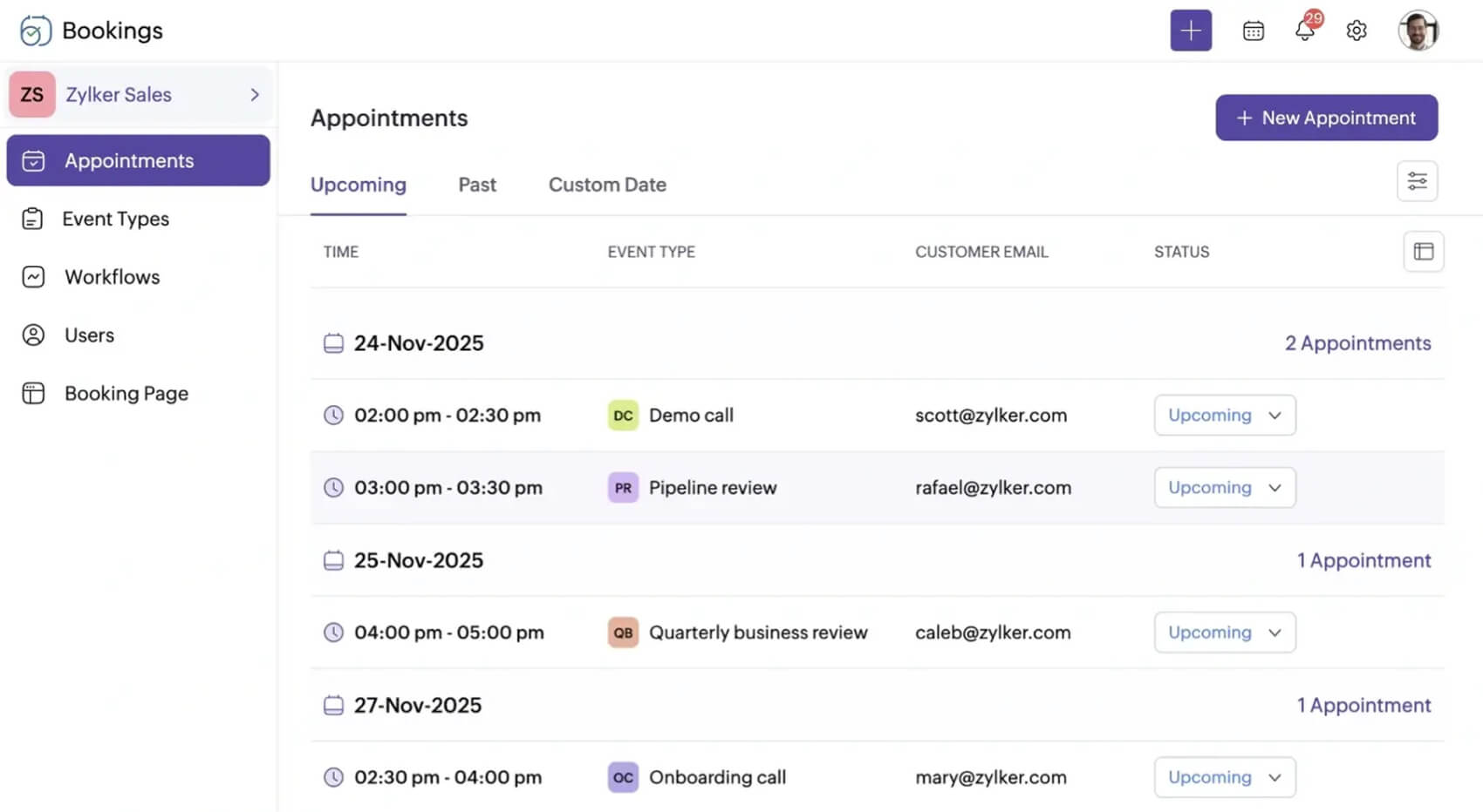 Unified appointment management software