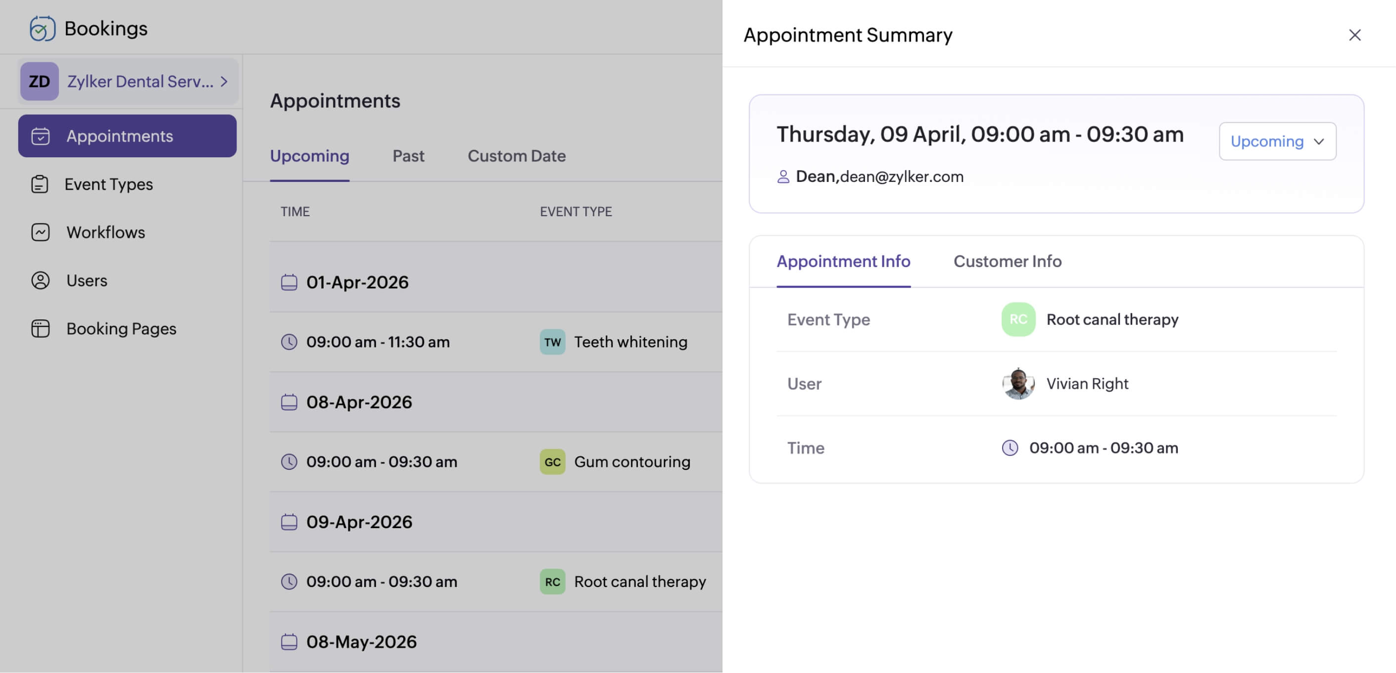 Online dental appointment booking