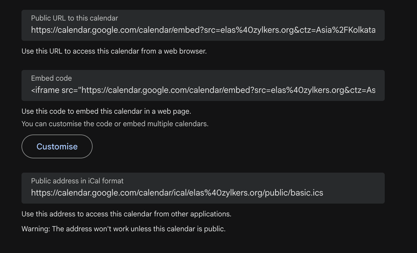 Leads from website chatbot Share your public iCal URL with others