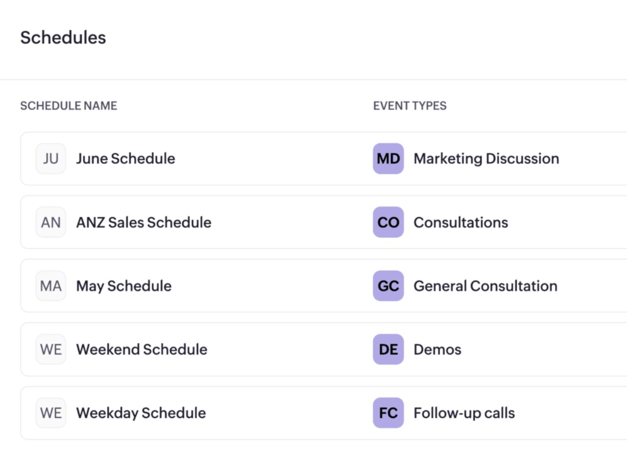 Manage schedules