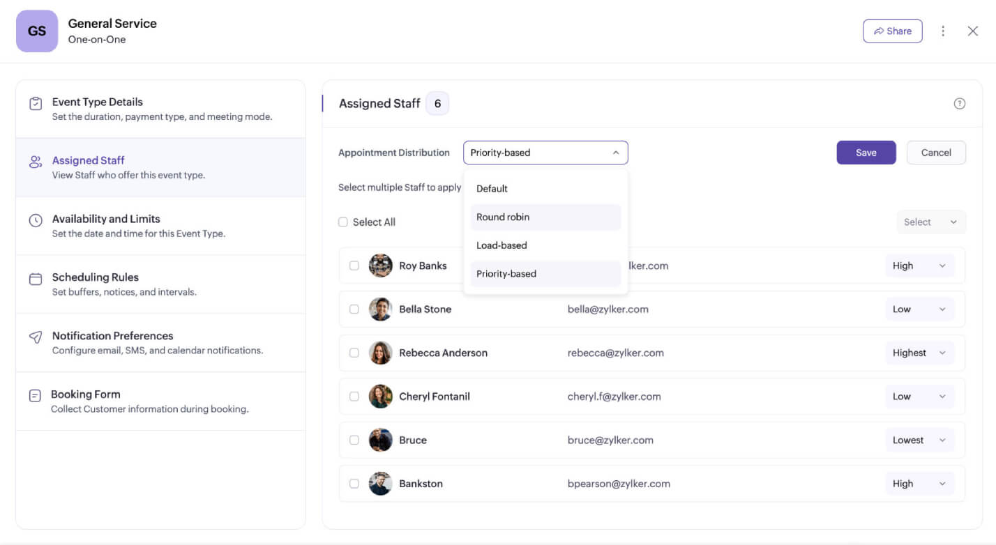 Distribute appointments efficiently