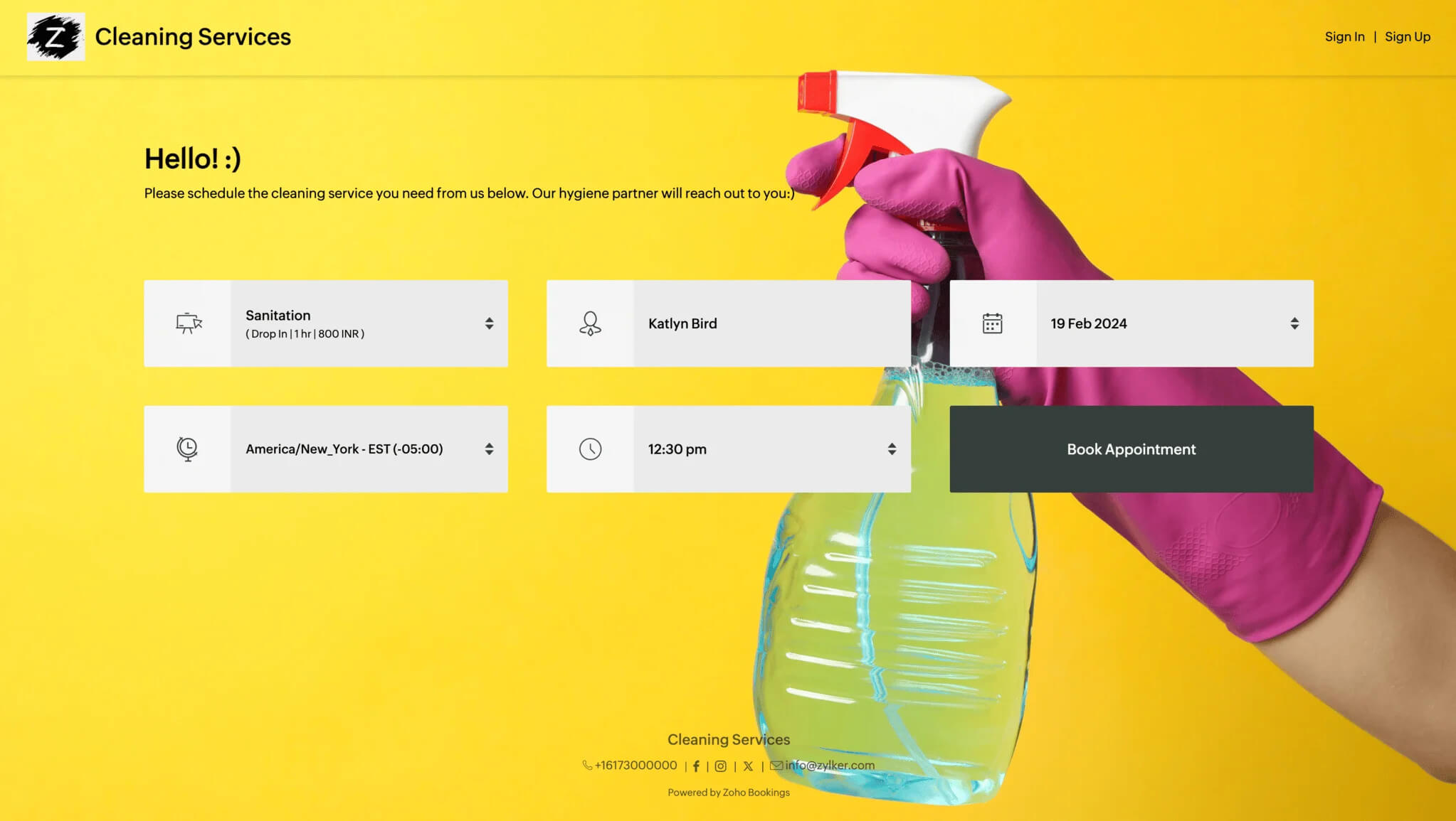 Customize booking pages