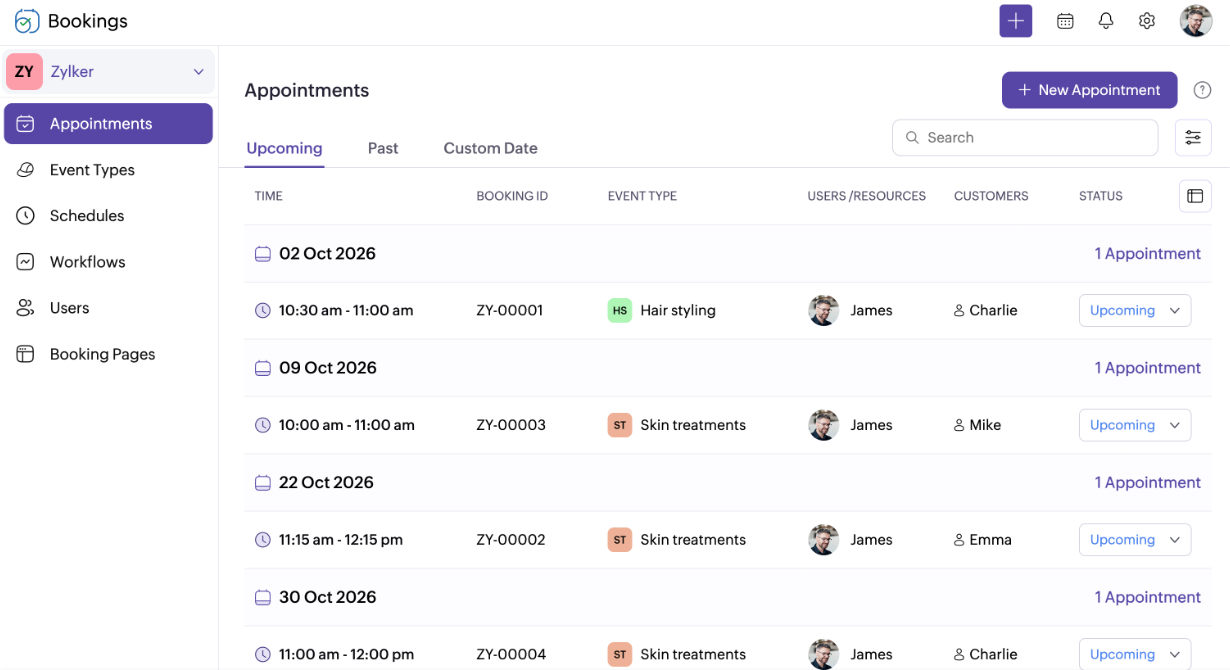 Beauty salon appointment scheduling software