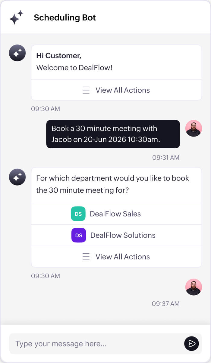 Fetch availability and book appointments with AI scheduling assistant