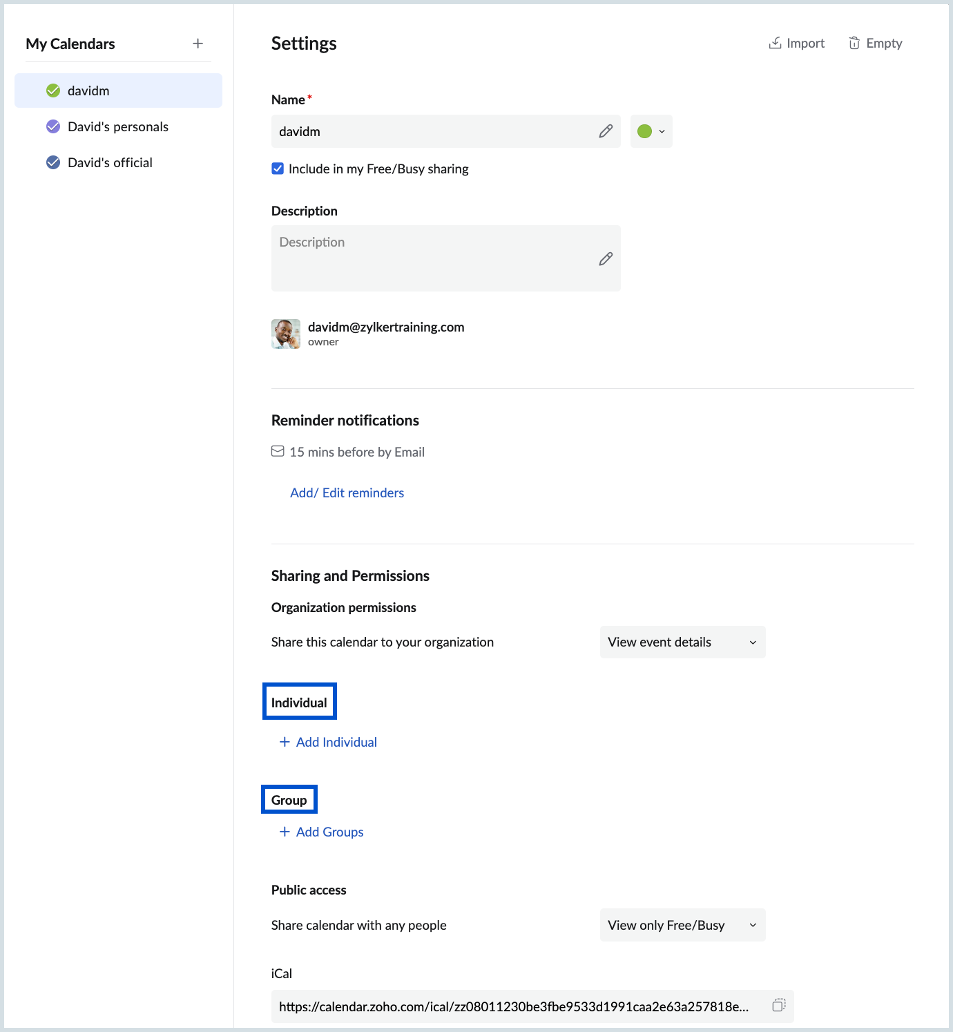Add Individual/Group