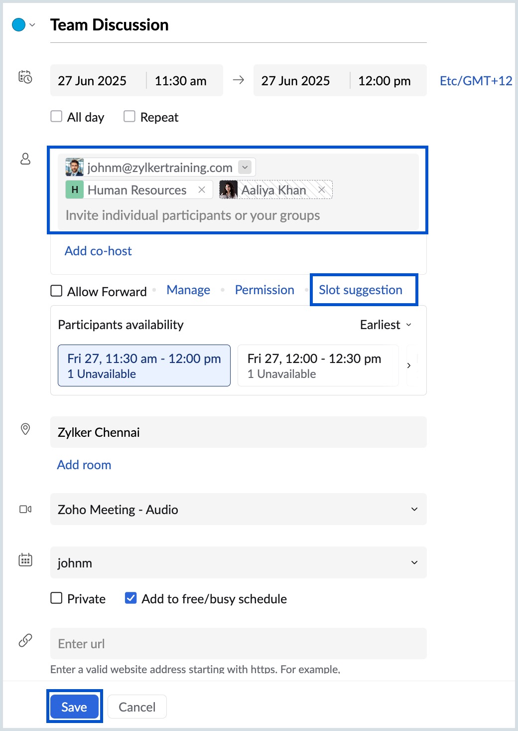 Add participant Add participant