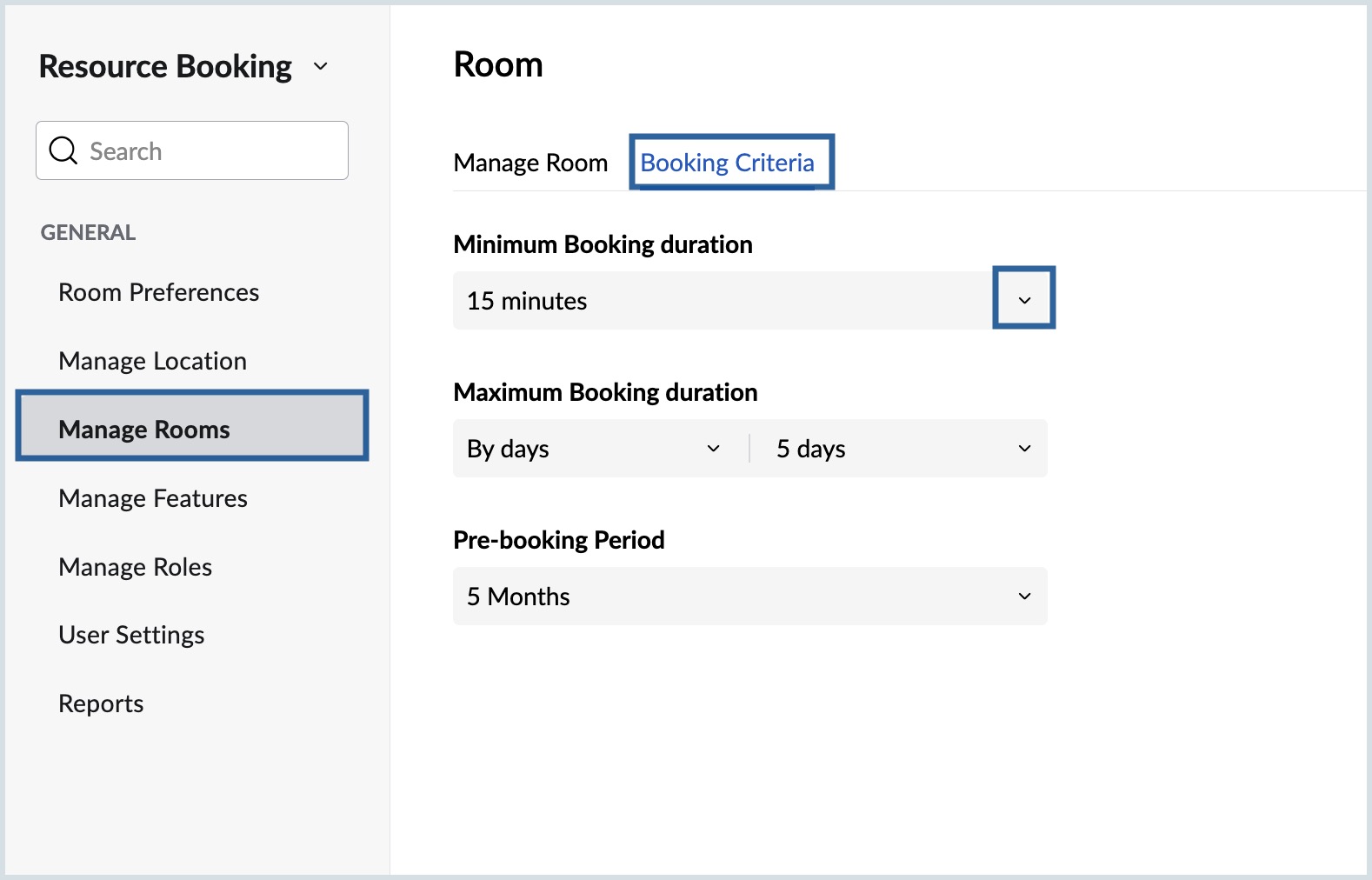 Set Minimum booking duration Set Minimum booking duration