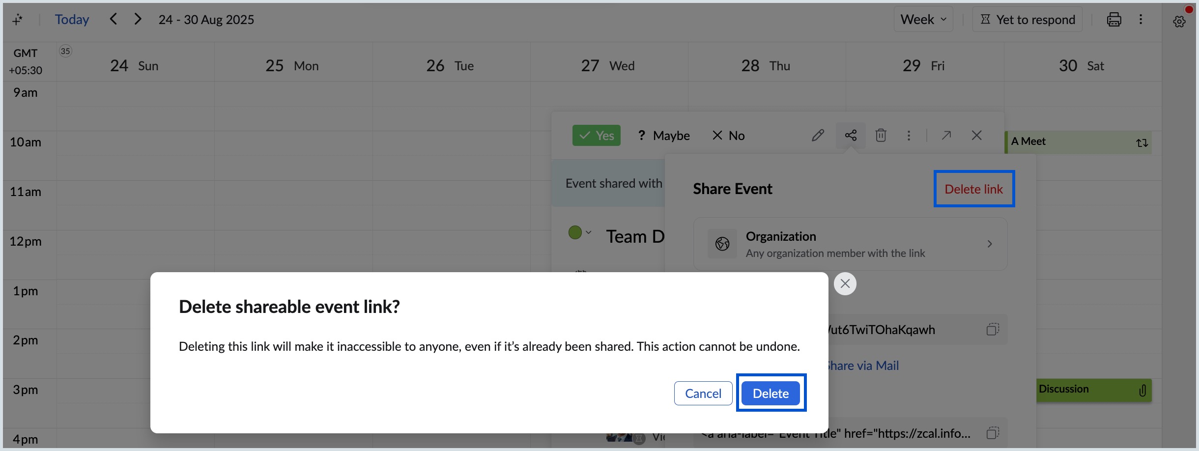 Delete link Delete link