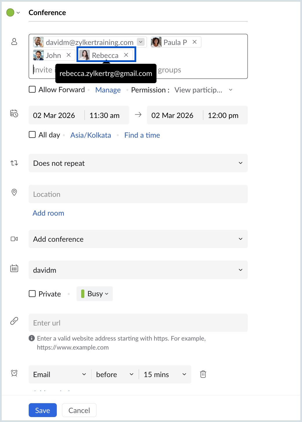 External invite