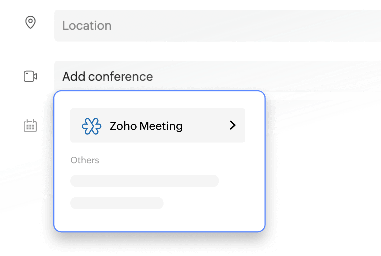 Schedule meetings with conferencing