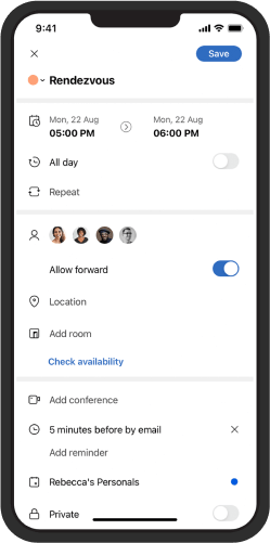 See your schedule in mobile devices