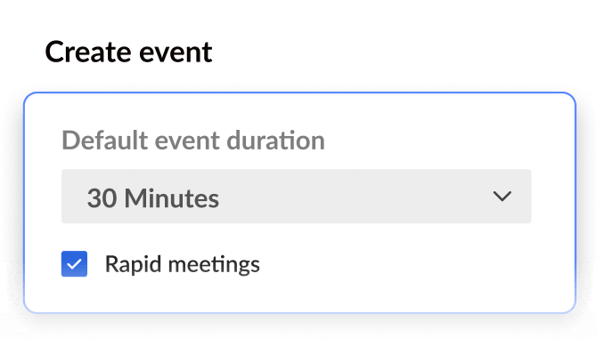 Create breathing room between events with rapid meetings