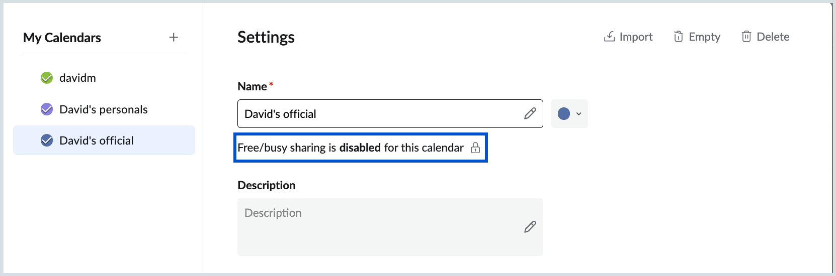 Free/Busy sharing and status disabled