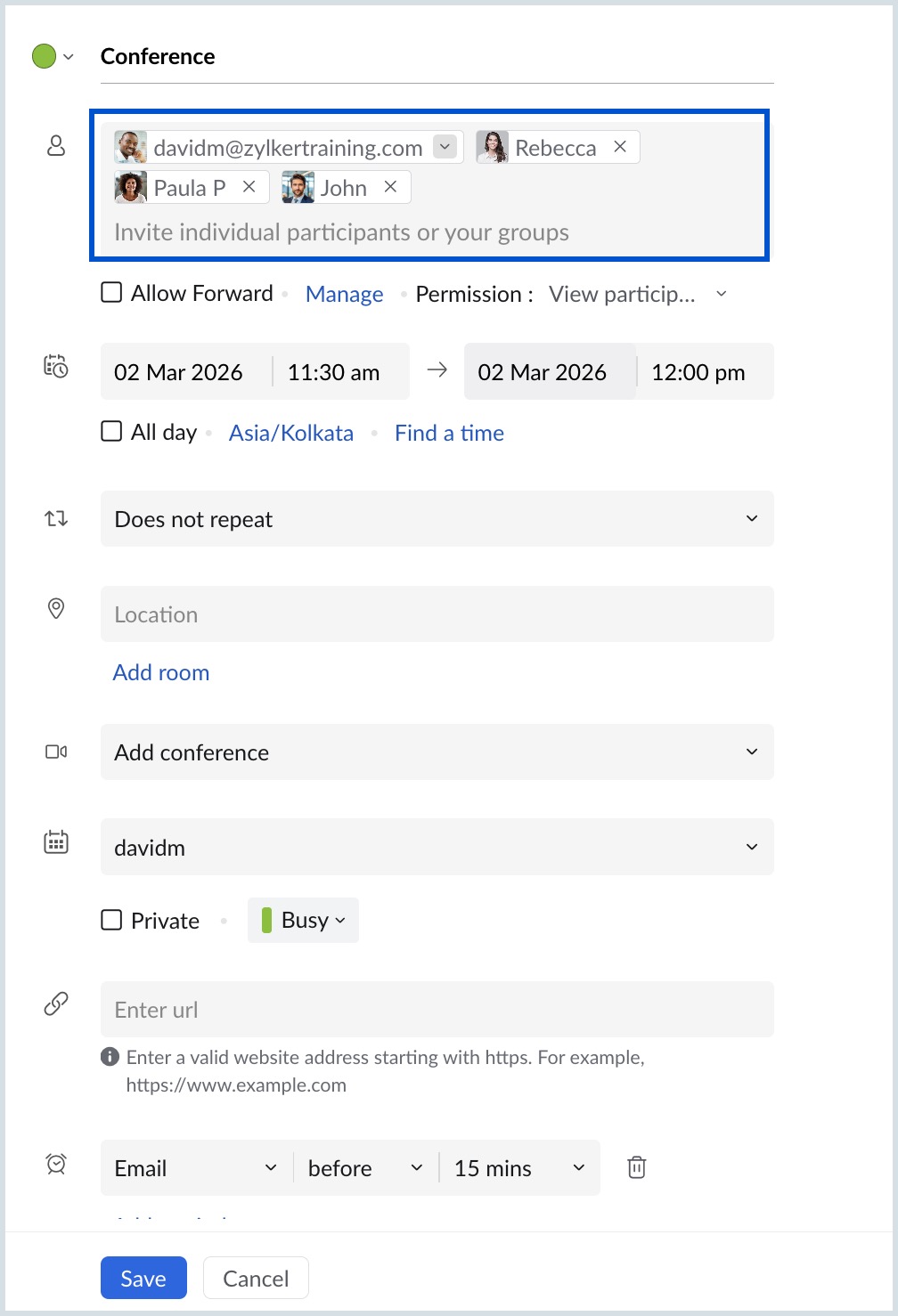 Invite attendees