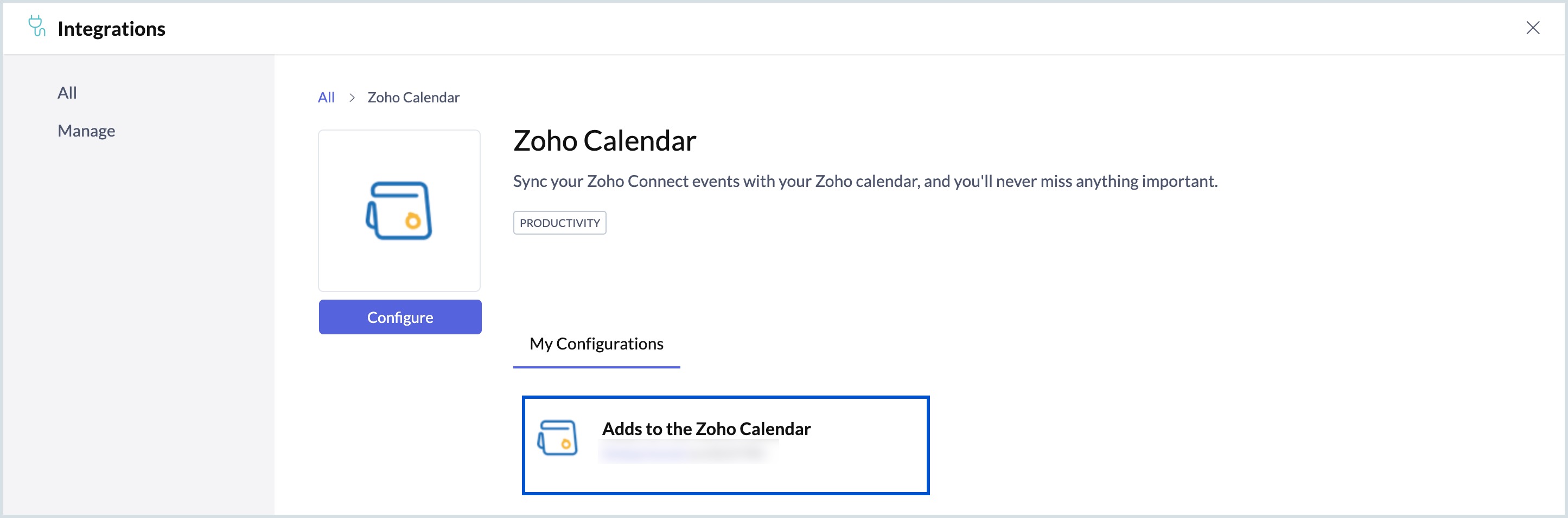 My Configurations My Configurations