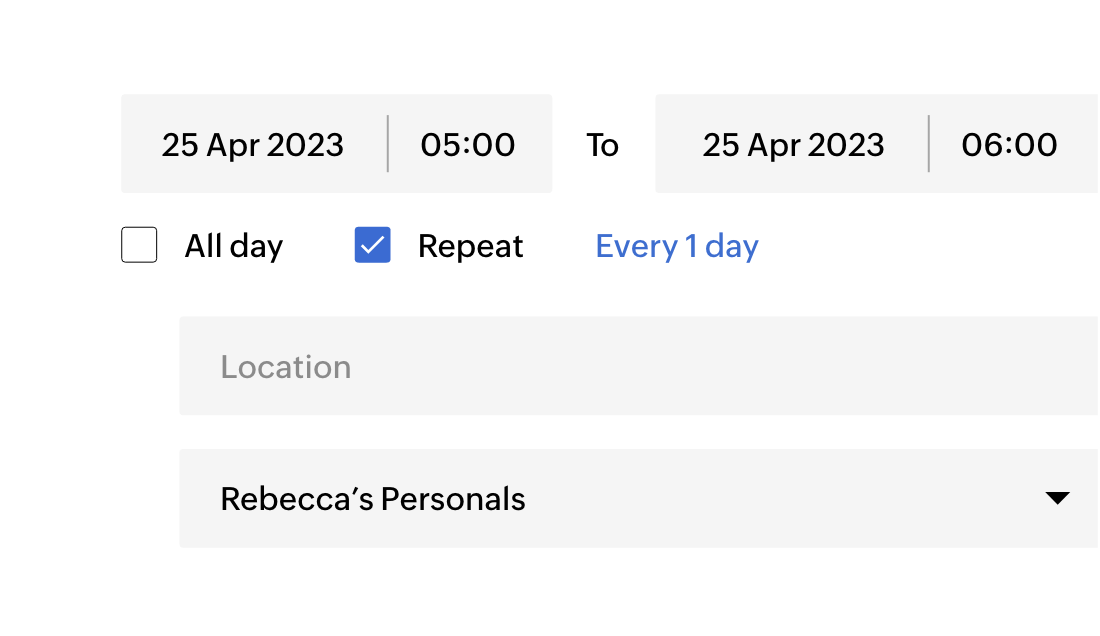 Create an event calendar