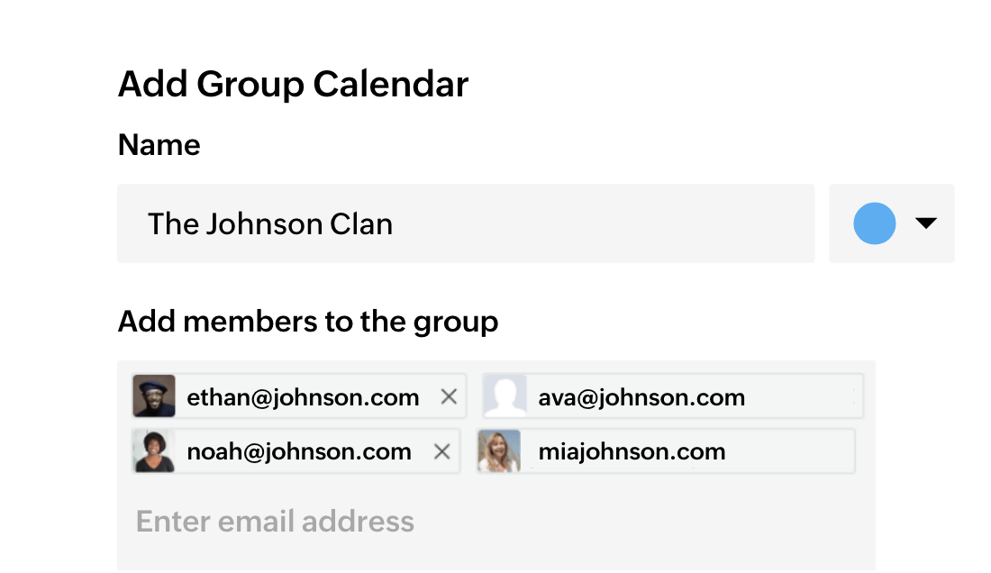 Keep family calendars