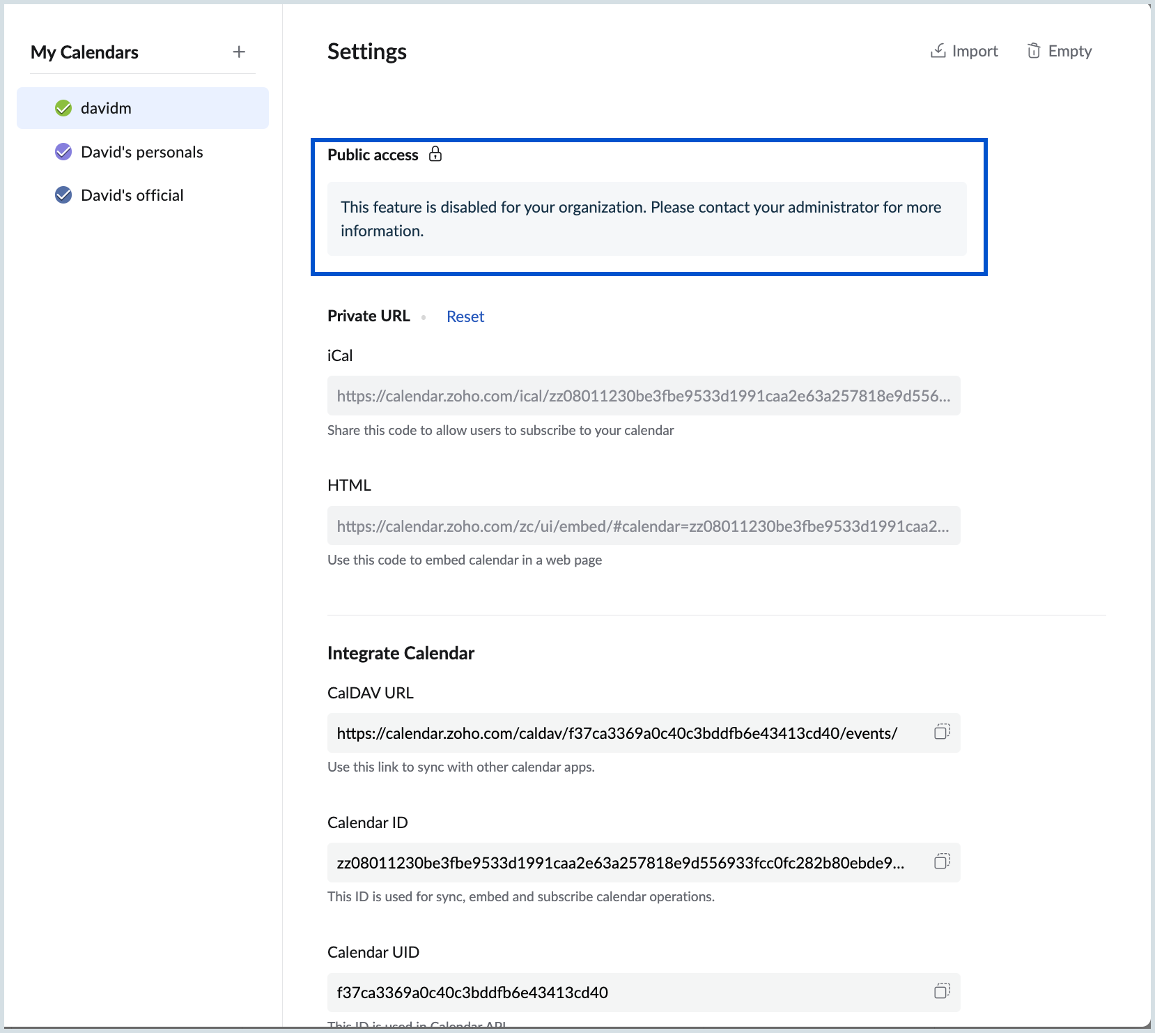 Public access disabled