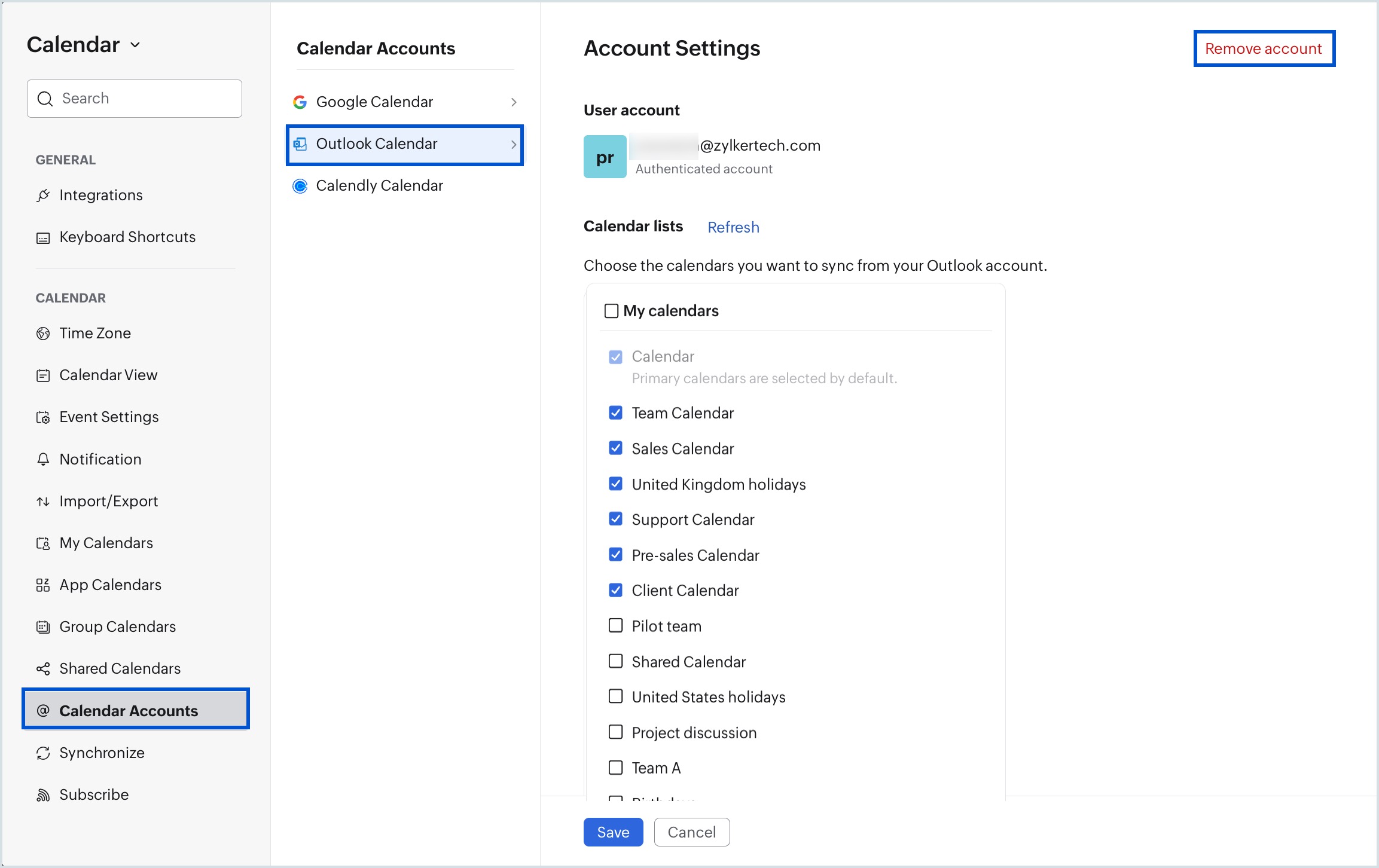 Remove account