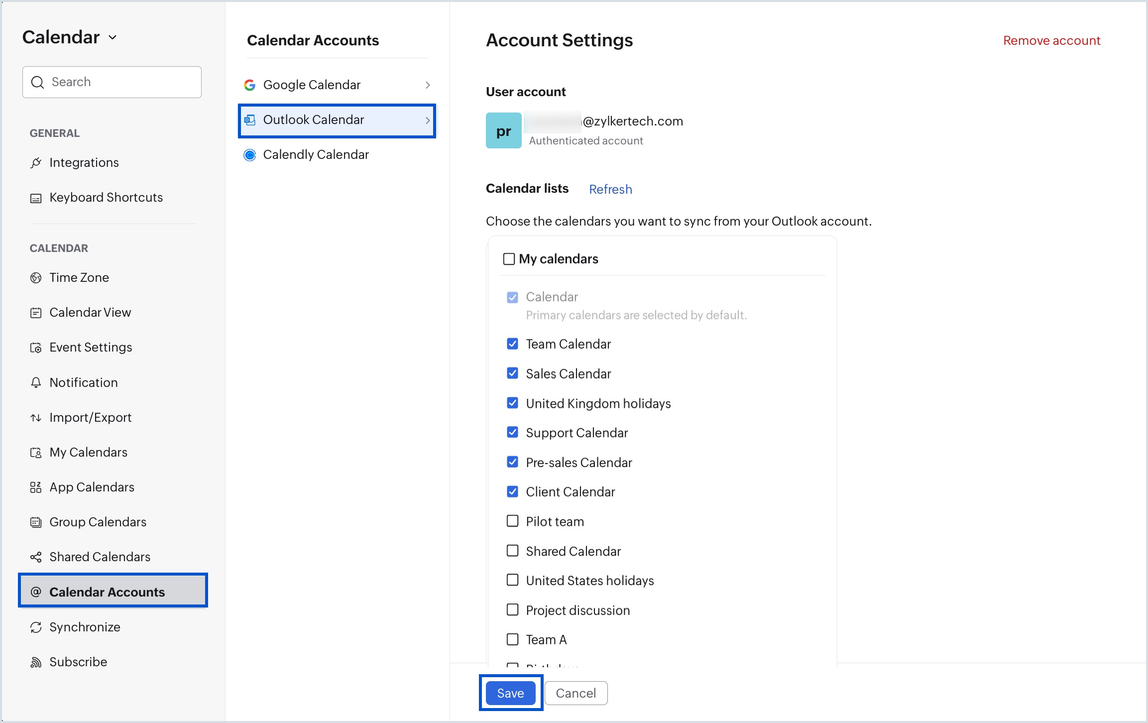 Syncing Outlook Calendars
