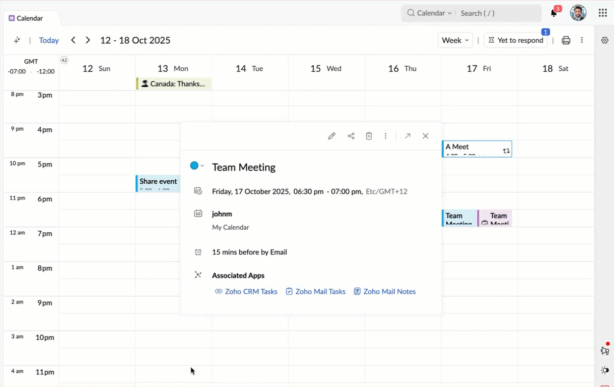 Associated Zoho CRM Tasks Associated Zoho CRM Tasks