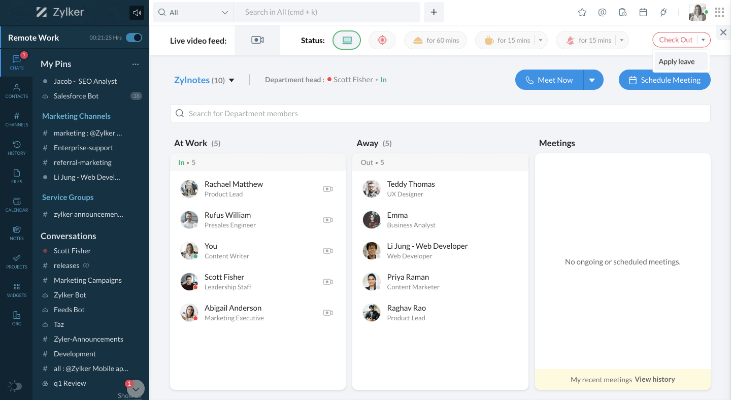 Apply leave in a click