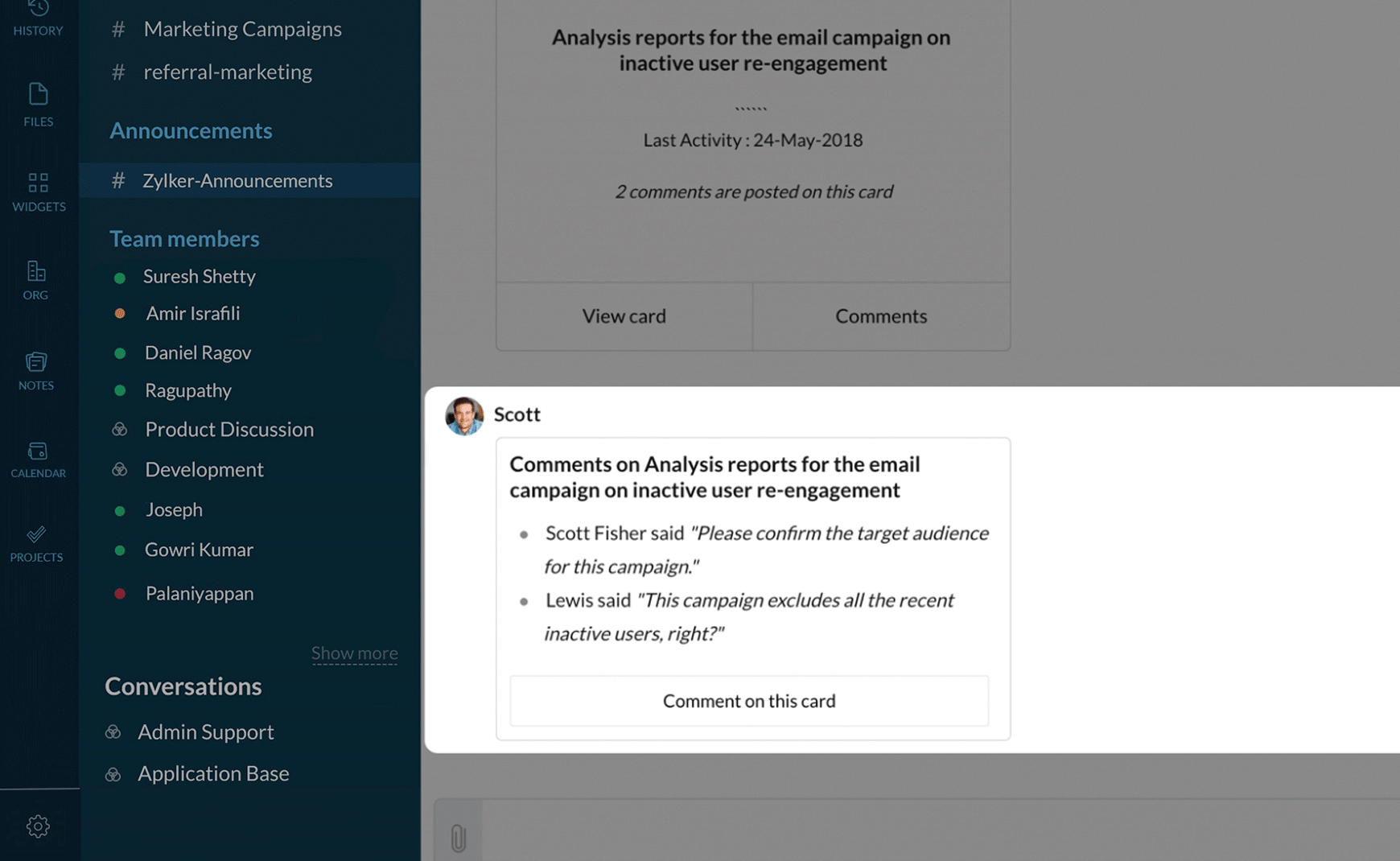 Keep track of your team workflows with the Asana integration for Cliq