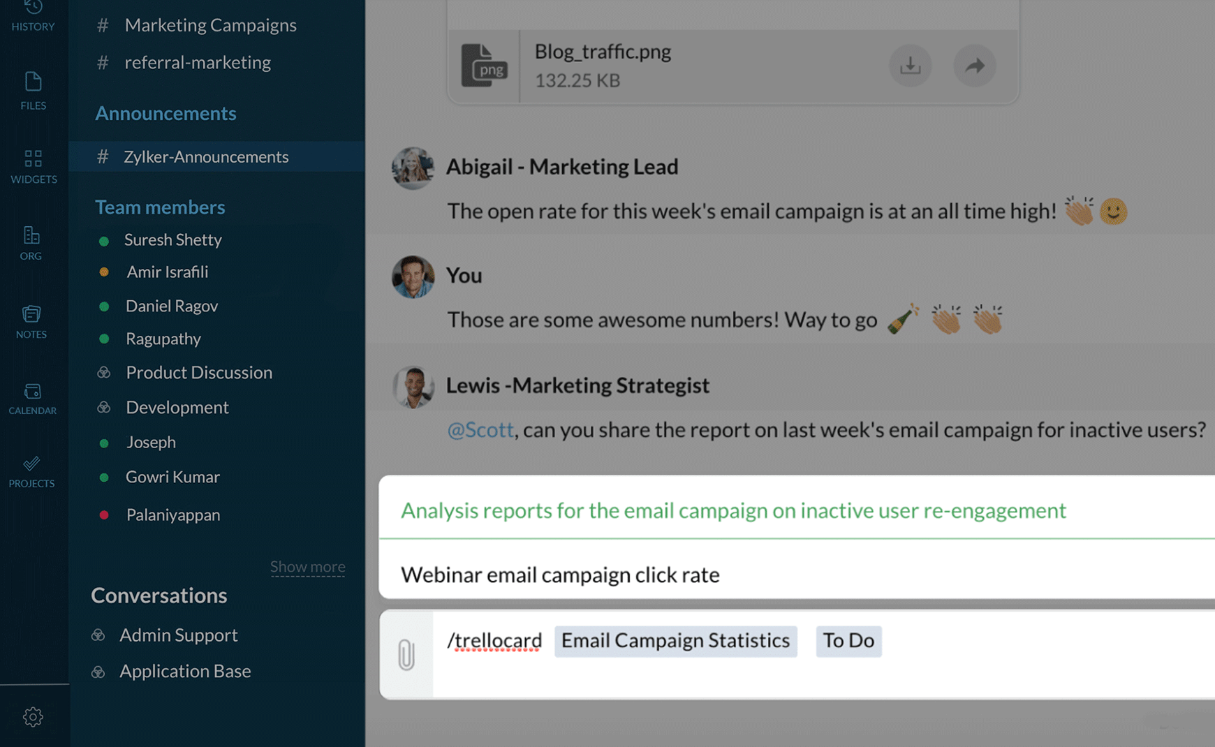 Keep track of your team workflows with the Asana integration for Cliq