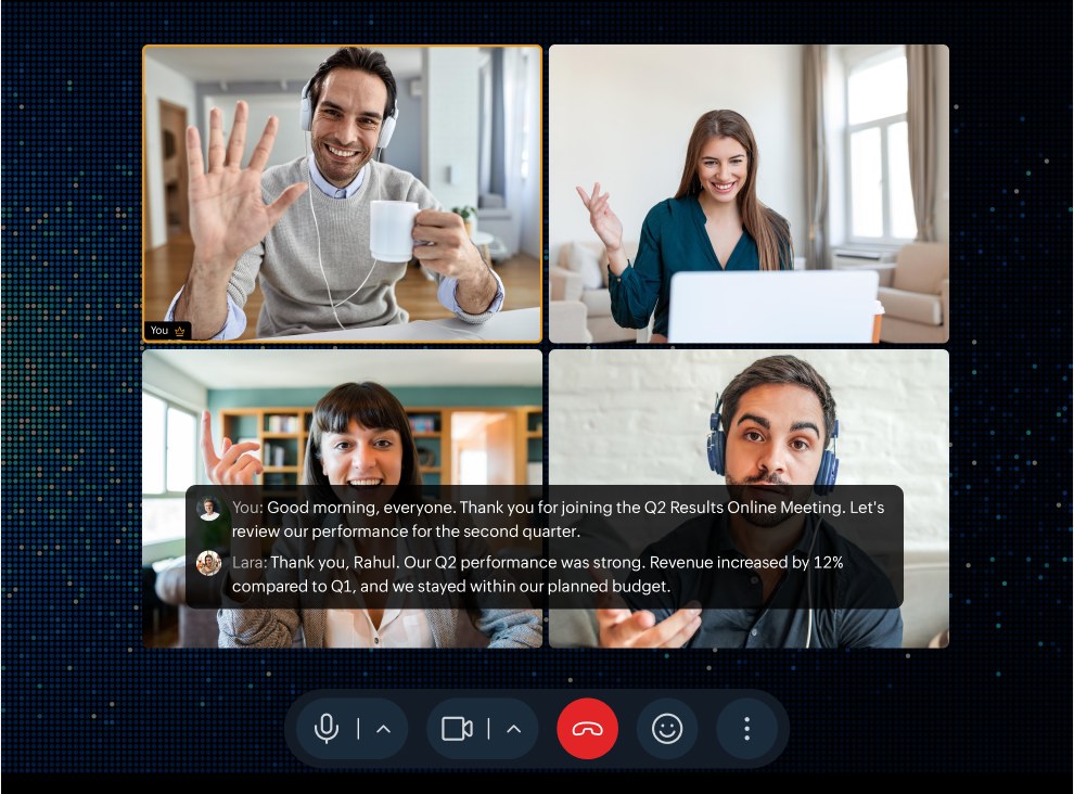 Video meeting with live captions