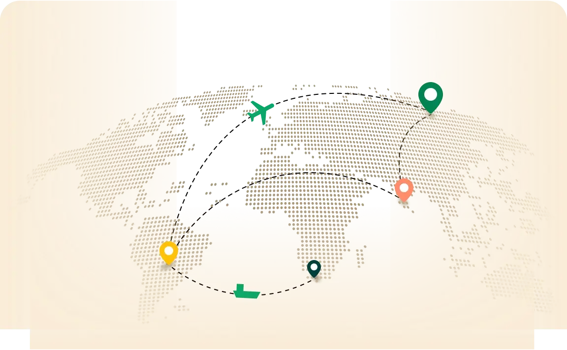 Global shipping route illustration