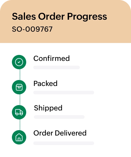 Sales order status progress