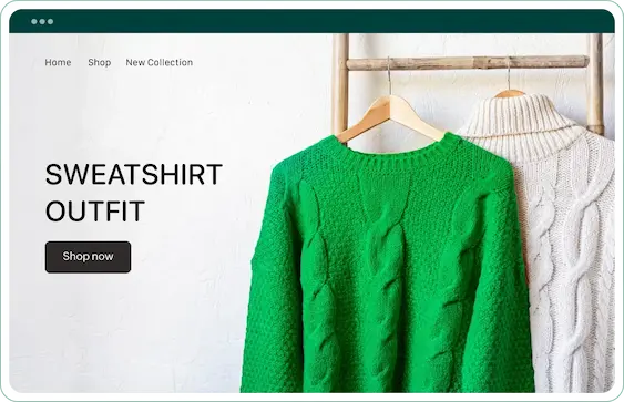 Homepage hero section of Zoho Commerce site
