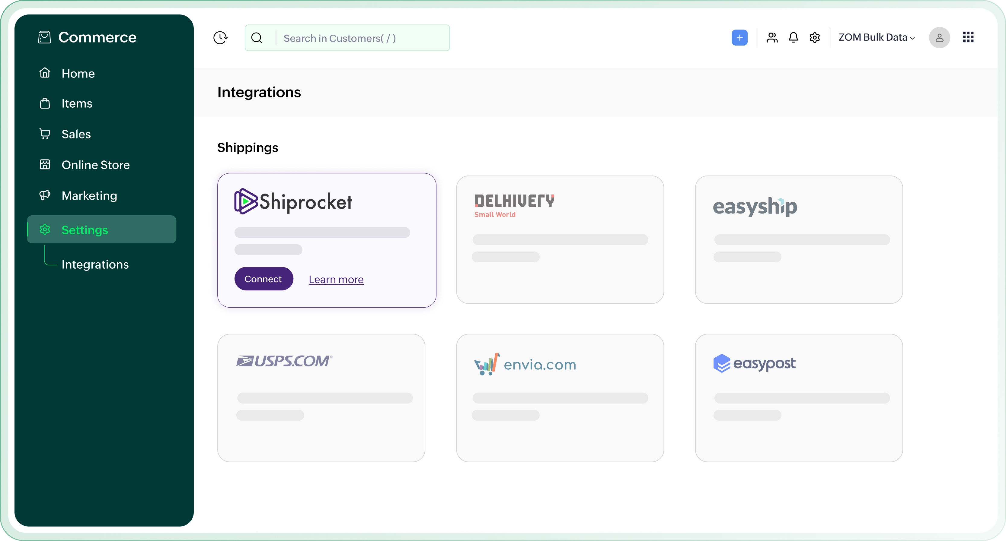 Zoho Commerce and Shiprocket – Validate address, Create shipping, Generate Label