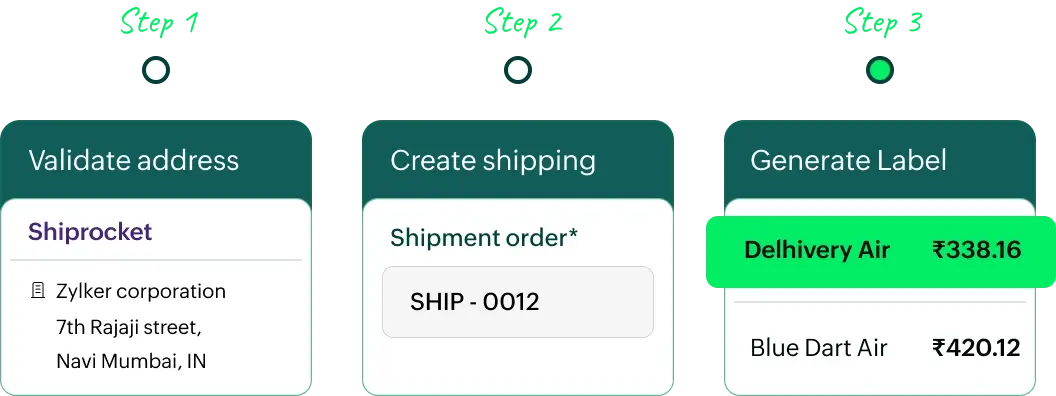 Shiprocket live shipping rates from multiple couriers in Zoho Commerce
