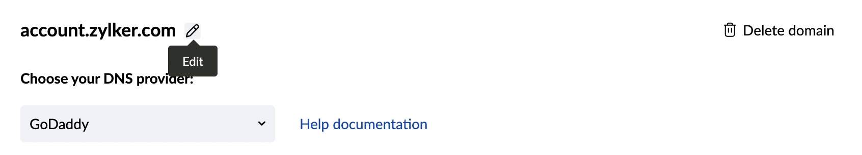 Edit domain name Edit domain name