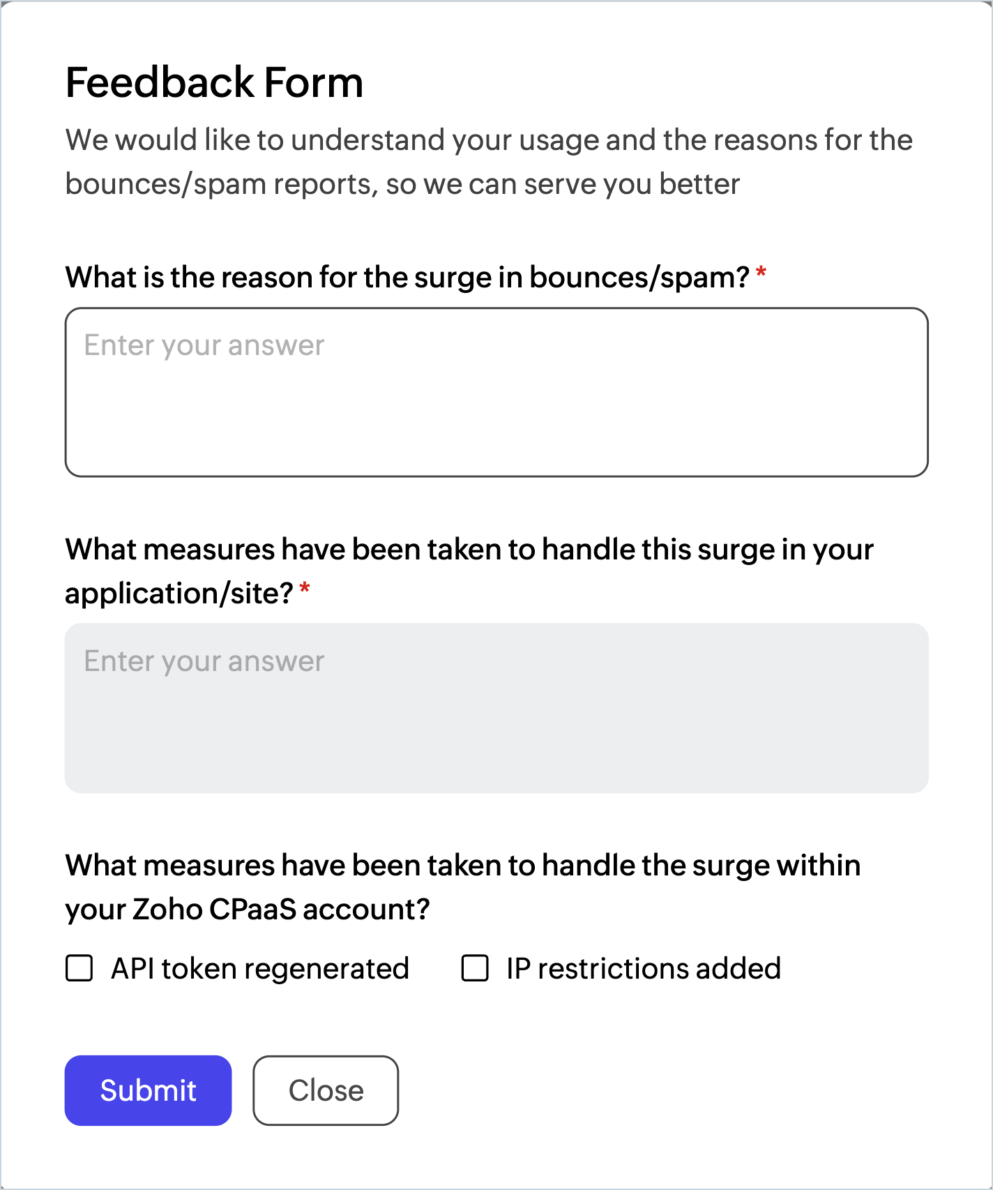 CPaaS feedback form CPaaS feedback form