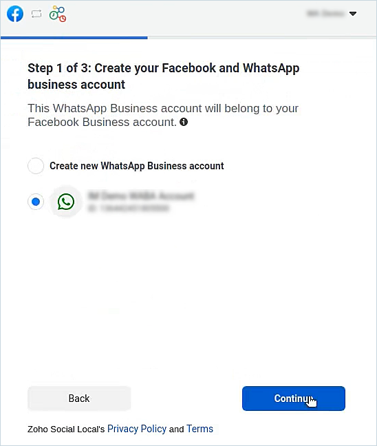 WABA creation in Meta WABA creation in Meta