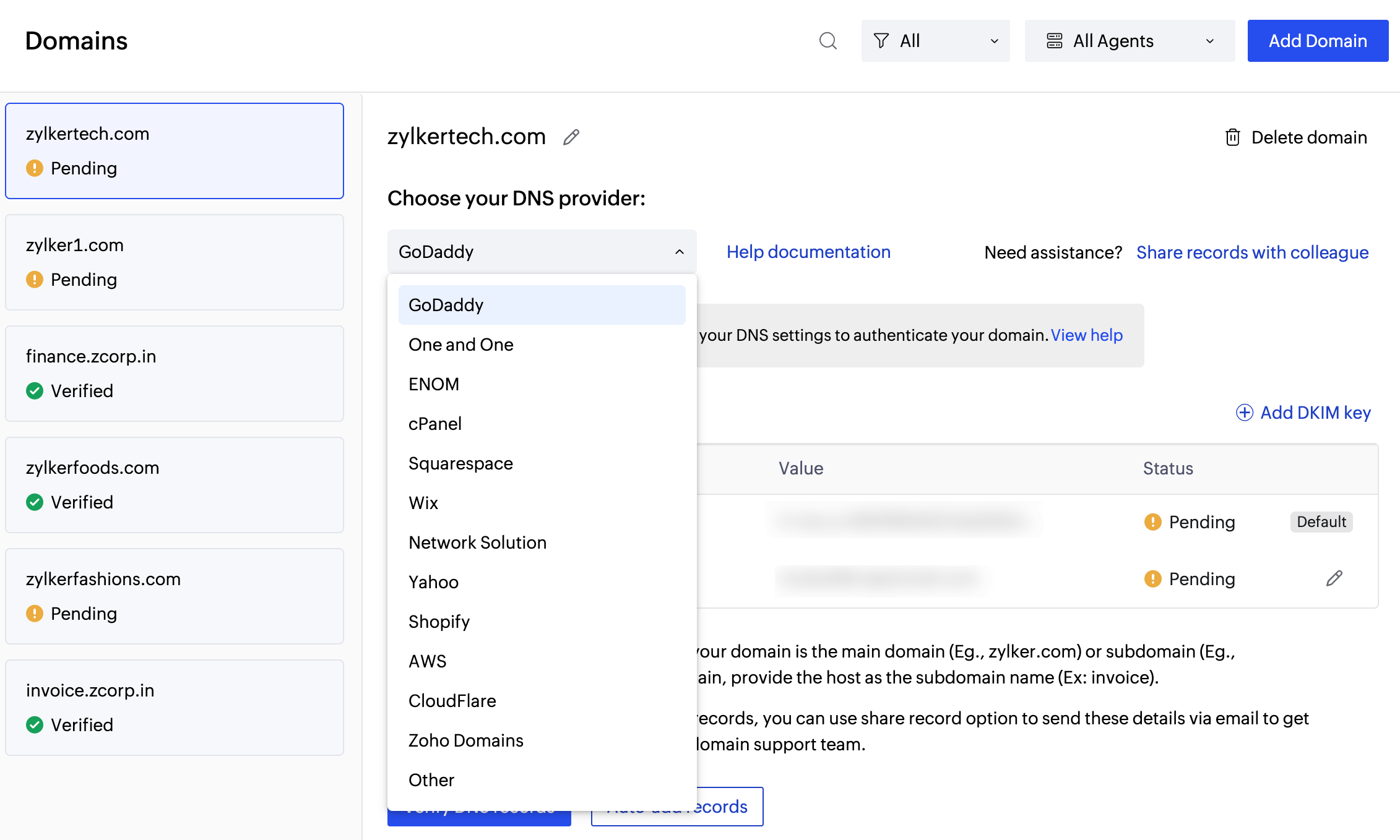 DNS configuration DNS configuration