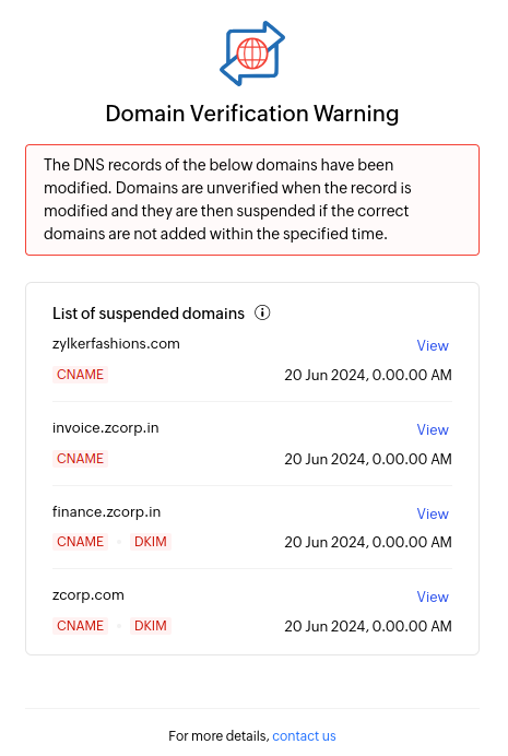 Domain suspension warning Domain suspension warning