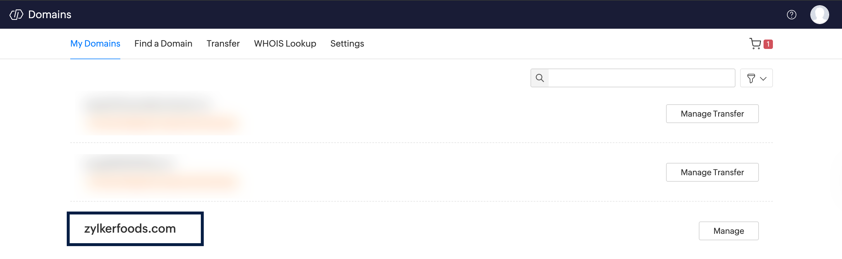 Select domain Select domain
