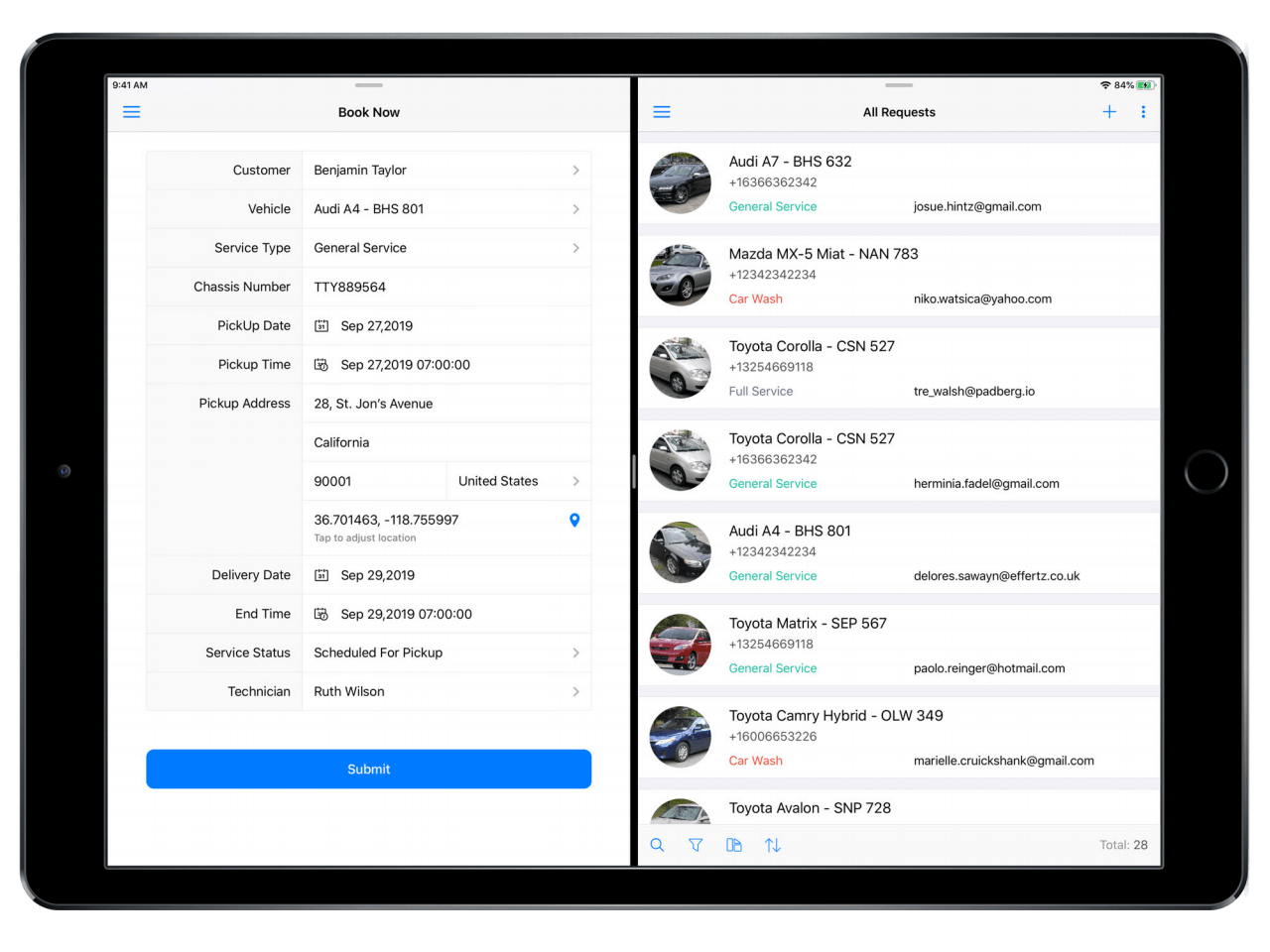 Split view for iPad