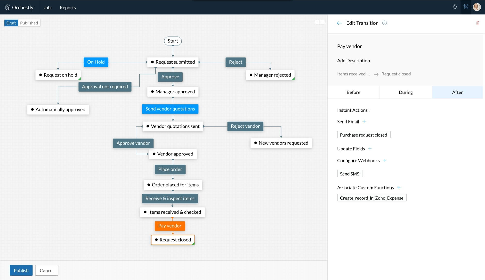 Automate status-based actions